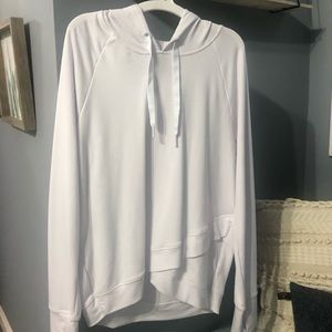 White athletic lightweight sweatshirt